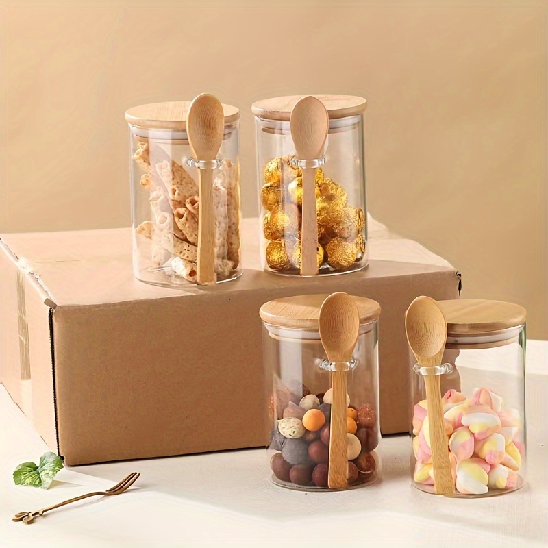 Bamboo Cutlery Travel - 280ml Candy Jar, Biscuit Jar, Glass