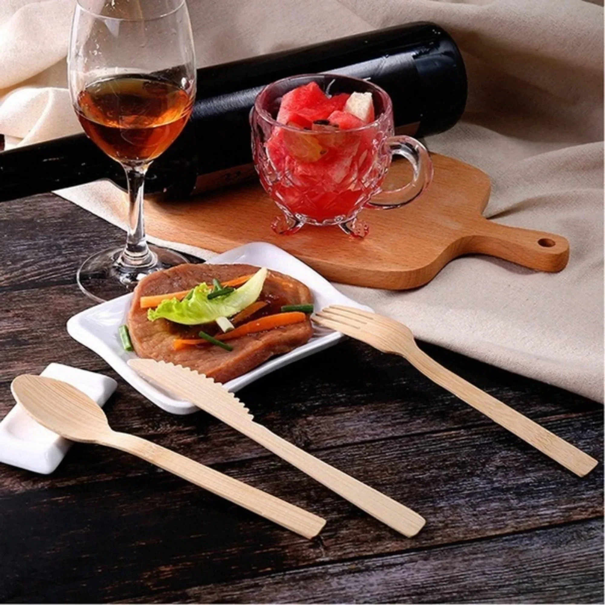 Bamboo Cutlery Set Portable Tr - Zero Waste Kit Travel ulasan dan harga