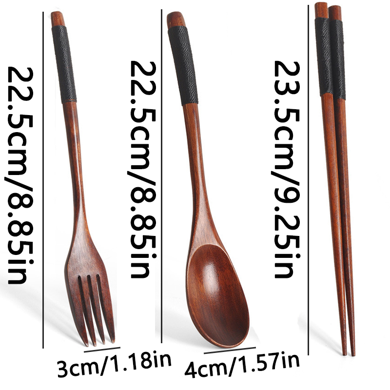 Japanese Style Natural Wooden  - Bamboo Cutlery Travel ulasan dan harga