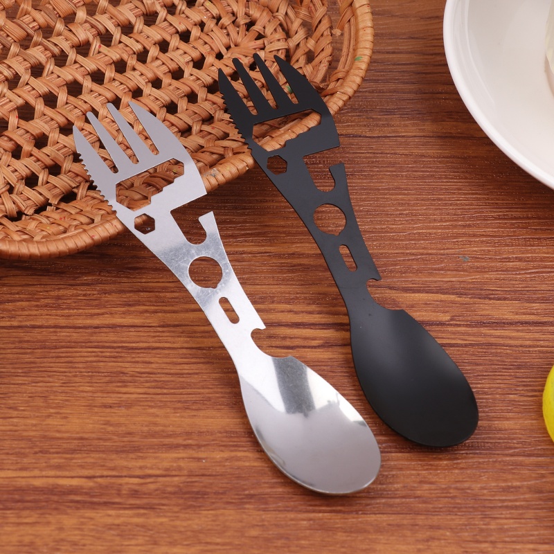 1/5Pcs 10-in-1 Stainless Steel - Bamboo Cutlery Travel ulasan dan harga