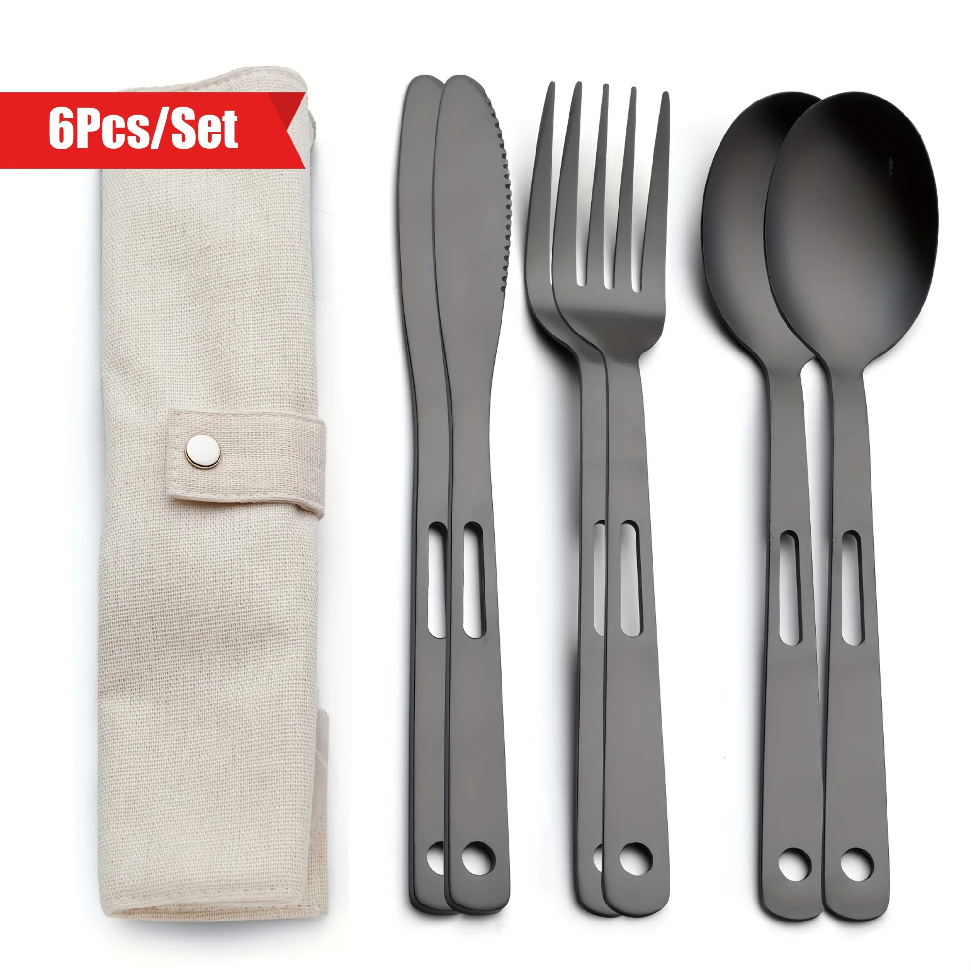 Tableware Set Stainless Steel  - Bamboo Cutlery Travel ulasan dan harga
