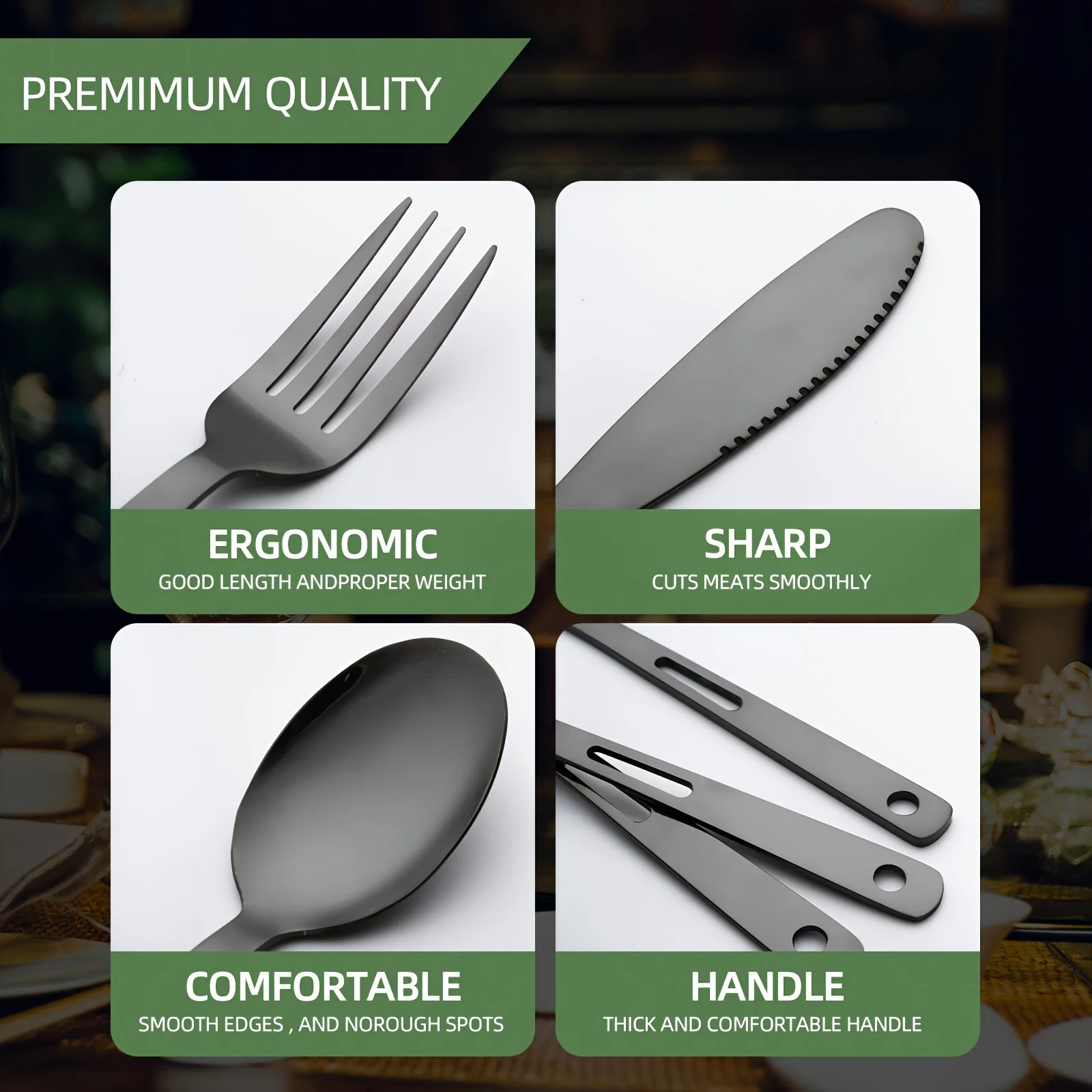 Tableware Set Stainless Steel  - Bamboo Cutlery Travel ulasan dan harga