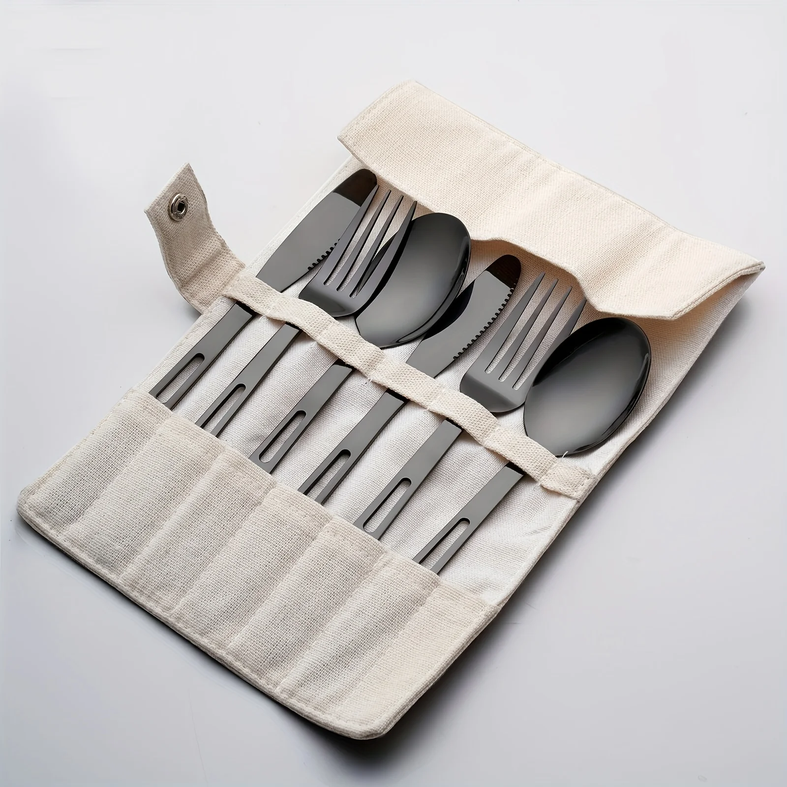 Tableware Set Stainless Steel  - Bamboo Cutlery Travel ulasan dan harga