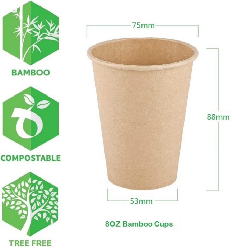 8 oz Bamboo Fiber Paper Cups B - Bamboo Cutlery Travel ulasan dan harga