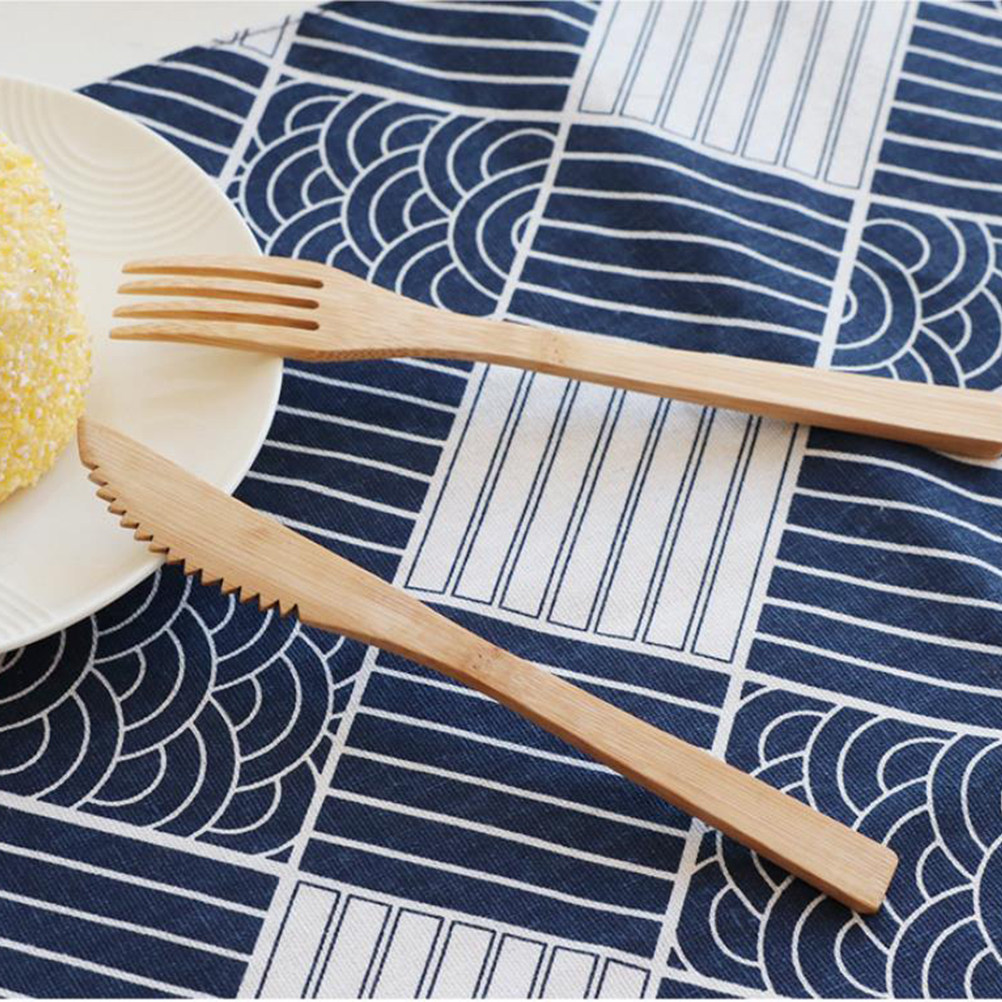 6Pcs Bamboo Flatware Set Susta - Bamboo Cutlery Travel ulasan dan harga